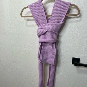 Lavender Ribbed Knit Scarf